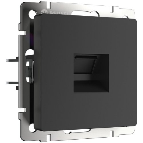 Розетка телефонная без рамки Werkel 1-м. RJ11 черный матовый фото Розетка телефонная без рамки Werkel 1-м. RJ11 черный матовый картинка